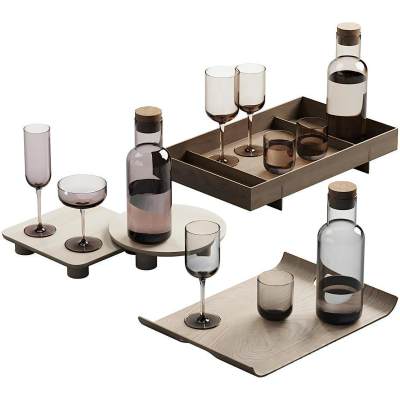 酒具器皿 酒瓶 酒杯 红酒 托盘 水杯